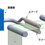 2m以上の幅広シートに付着した粉塵除去事例